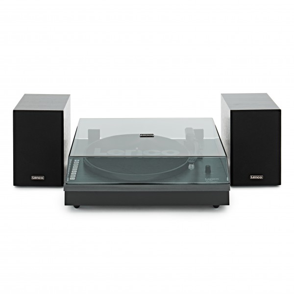 Lenco LS-300 Turntable with Speakers Bundle, Black