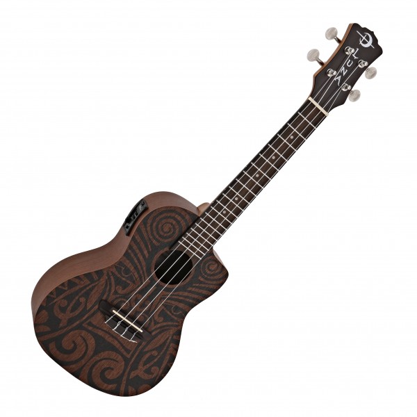 Luna UKE Tribal Concert Cutaway w/ Preamp - Mahogany