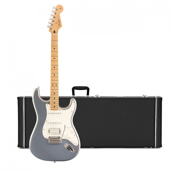 Fender Player Stratocaster HSS MN, Silver & Case by Gear4music