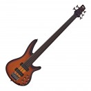 Ibanez SRF705 5-String Fretless Bass, Brown Burst Flat