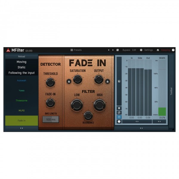Melda MFilter - Fade in