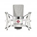 Neumann TLM 102 Condenser Microphone, White - Front, with Shock Mount