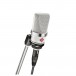 Neumann TLM 102 Condenser Microphone, White - Angled, on Stand