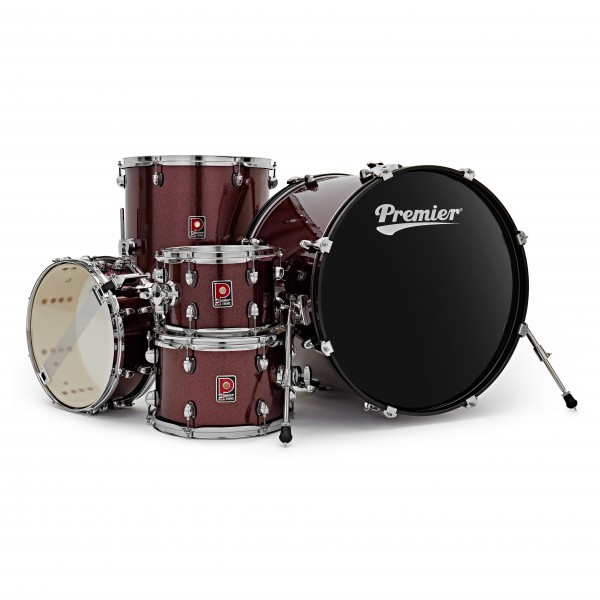 Premier Revolution 22" 5pc Drum Kit Bundle, Red Sparkle