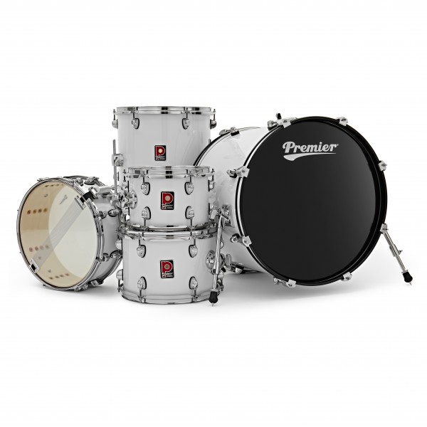 Premier Revolution 20" 5pc Drum Kit Bundle, White