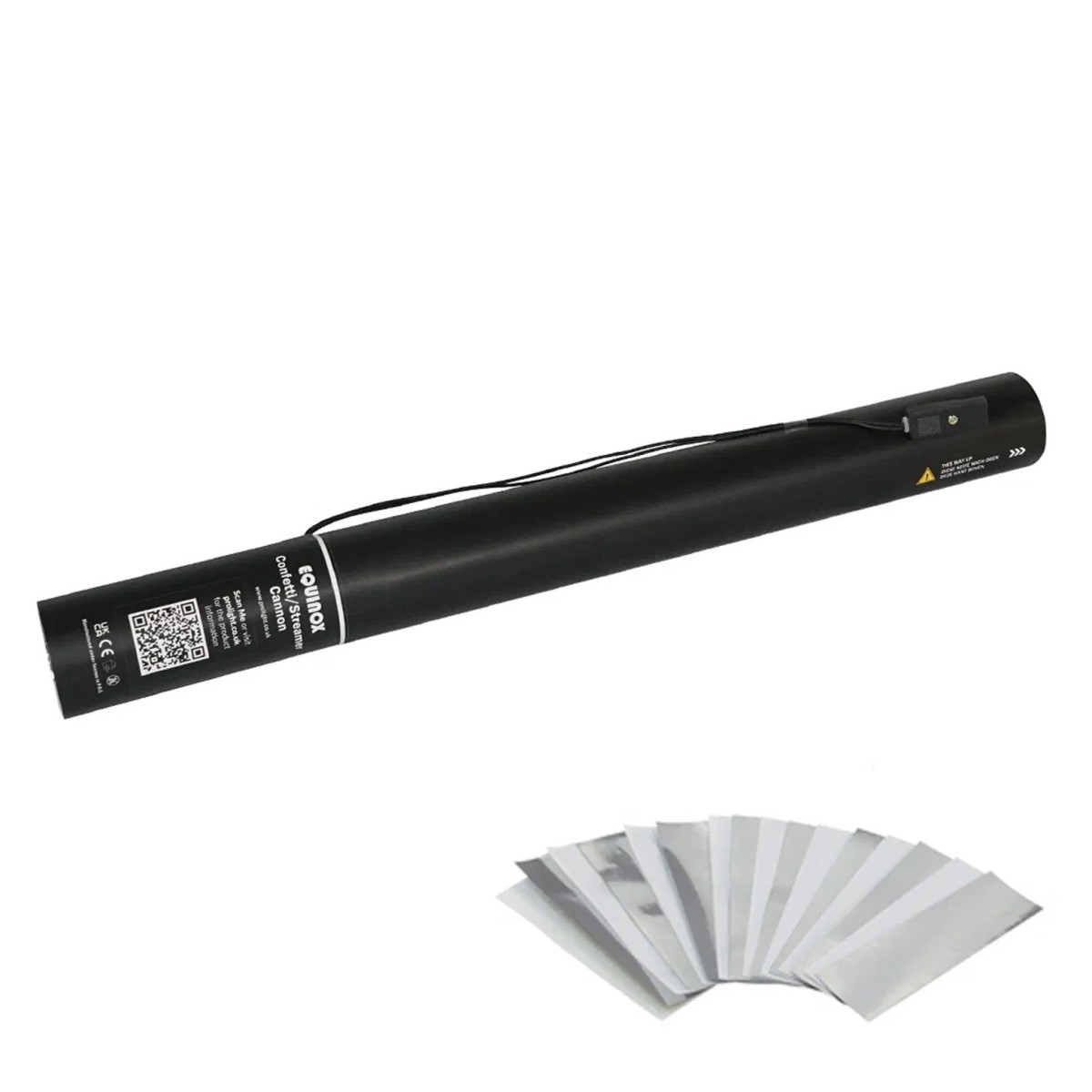 Click to view product details and reviews for 50cm Electric Confetti Cannon Metallic Silver.