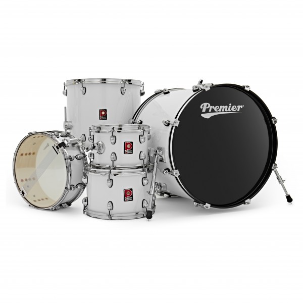 Premier Revolution 22" 5pc Drum Kit Bundle, White