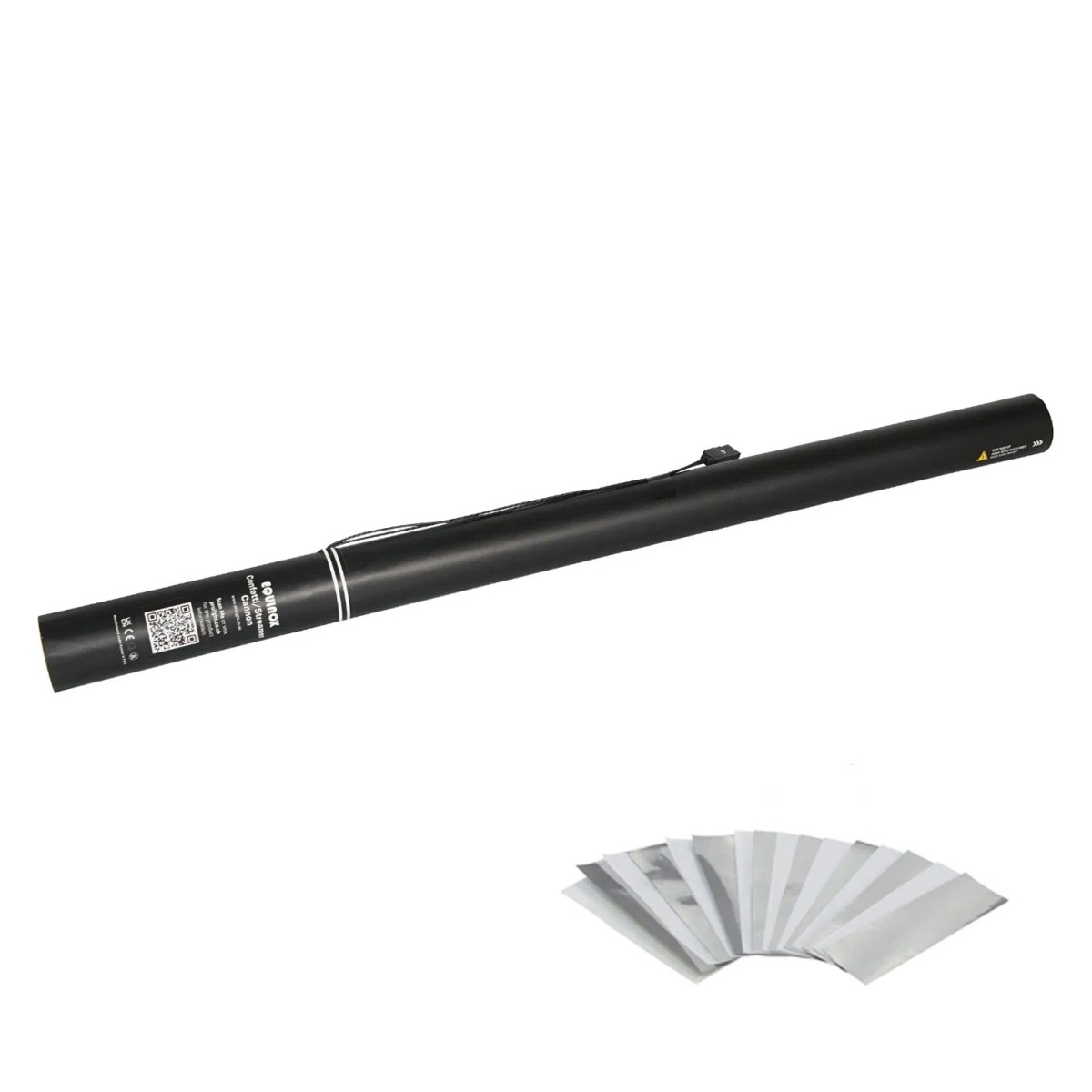 Click to view product details and reviews for 80cm Electric Confetti Cannon White Silver.