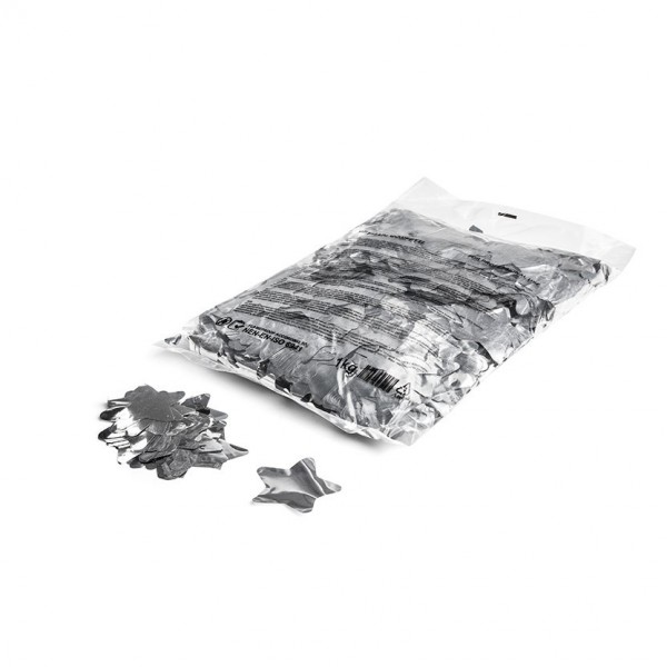 Magic FX 1kg Metallic Confetti Stars, Silver