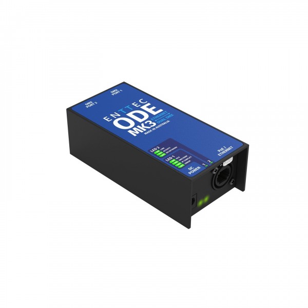 Enttec Ode Mk3 Ethernet to DMX Interface - Top, Angled
