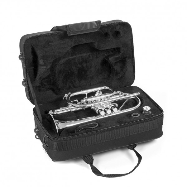 Roy Benson CR302 Bb Cornet, Silver Plated In Case