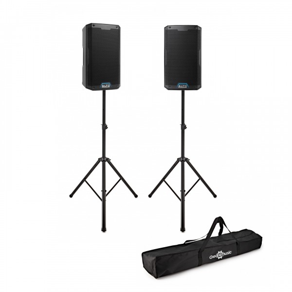 Alto Professional TS412 Active PA Speaker Pair with Speaker Stands - Pair