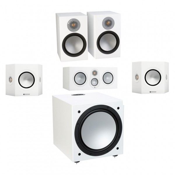 Monitor Audio Silver 100 7G 5.1 Speaker Package, Satin White