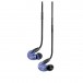 Shure SE215 Sound Isolating Earphones, Purple - Hanging, Flat