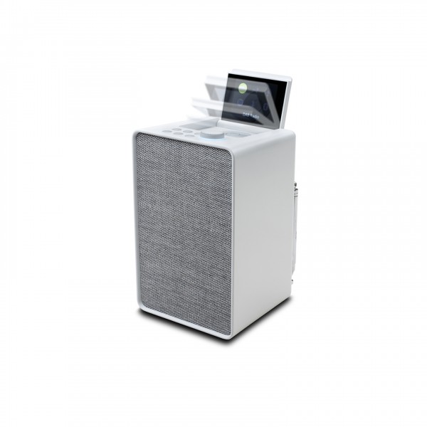 Pure Evoke Compact Music System, Cotton White Side View