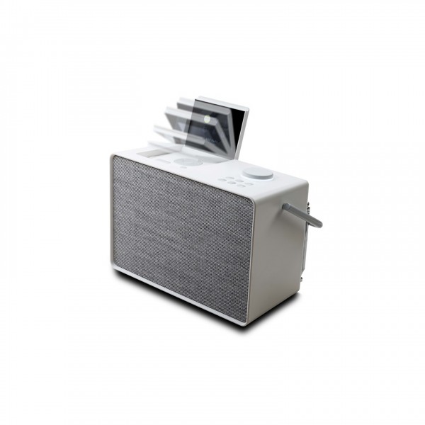 Pure Evoke Play Versatile Music System In Cotton White Flippable Display