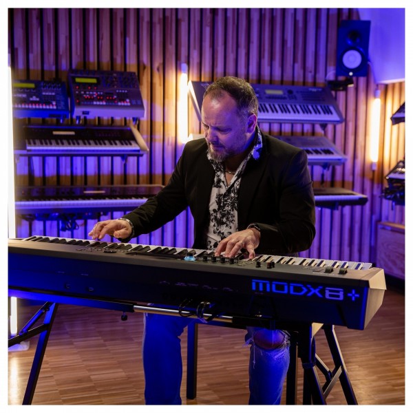 Yamaha MODX8 Plus Synthesizer with Graded Hammer Action - Lifestyle