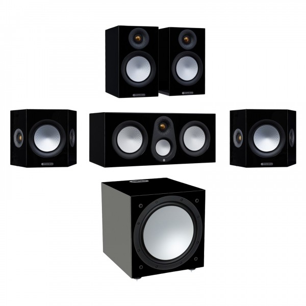 Monitor Audio Silver 50 7G 5.1 Speaker Package, Gloss Black