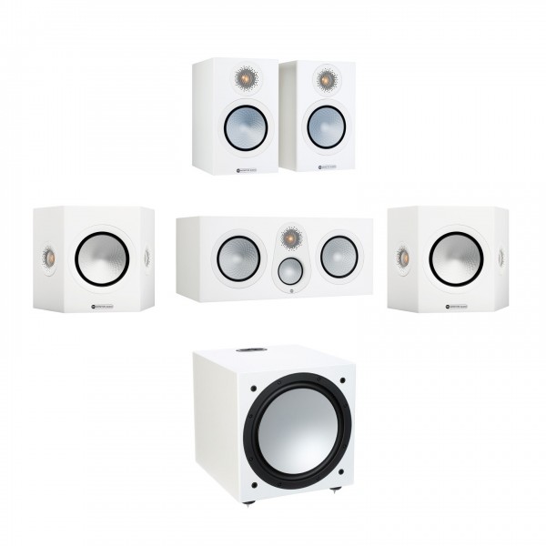 Monitor Audio Silver 50 7G 5.1 Speaker Package, Satin White