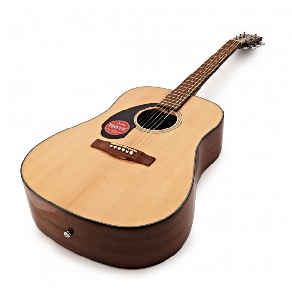 Fender CD-60S Left Handed Acoustic, Natural & Padded Gig Bag Bundle angle