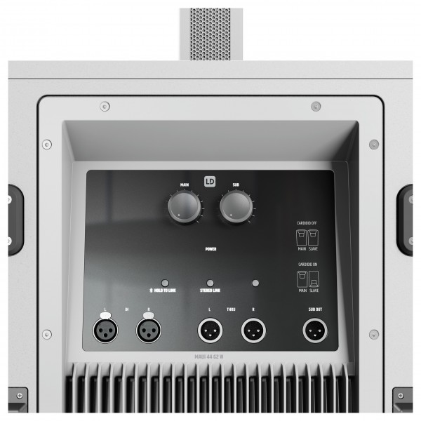 LD Systems Maui 44 G2 Column PA System, White - Rear Panel