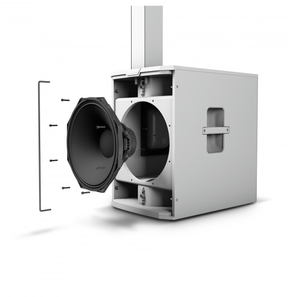 LD Systems Maui 44 G2 Column PA System, White - Sub, Deconstructed