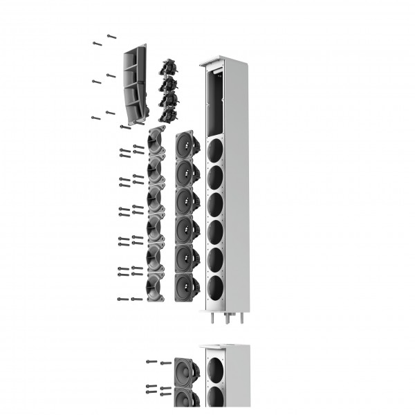 LD Systems Maui 44 G2 Column PA System, White - Speaker Column, Deconstructed