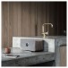 Ruark Audio MRX Connected Wireless Speaker, Rich Walnut in kitchen environment