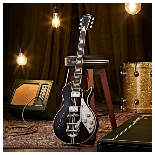 Hartwood Speedway Vibrato Electric Guitar, Greaser Black