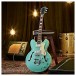 Hartwood Revival Vibrato Semi Acoustic Guitar, Jade Green