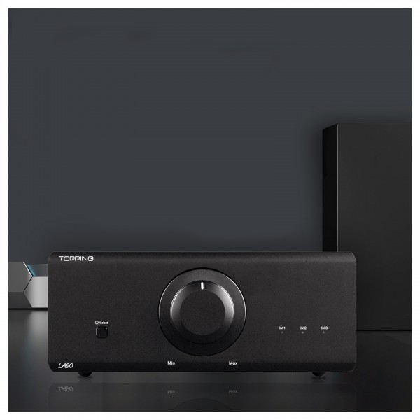 Topping LA90 Class AB Power Amp, Black Lifestyle View