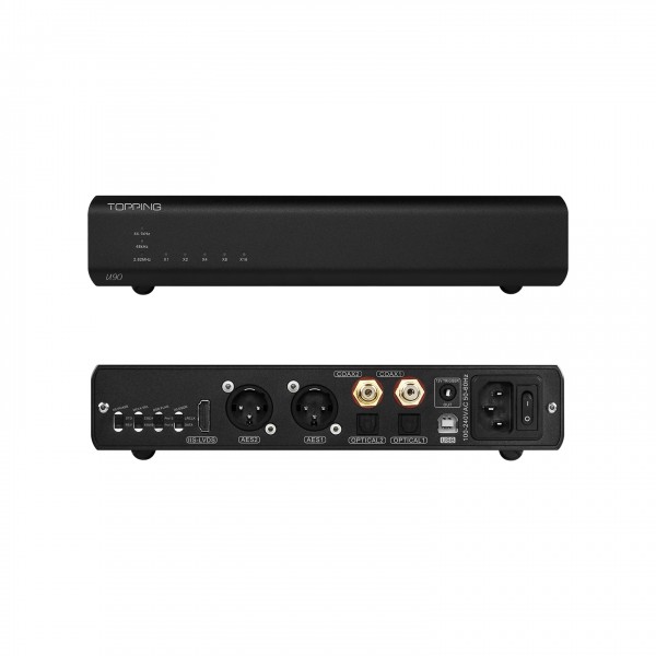 Topping U90 USB Bridge, Black Front & Back View