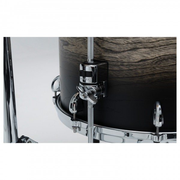 Tama Star Walnut 22'' 4pc Shell Pack, Satin Black Japanese Sen Burst - Floor Tom Detail