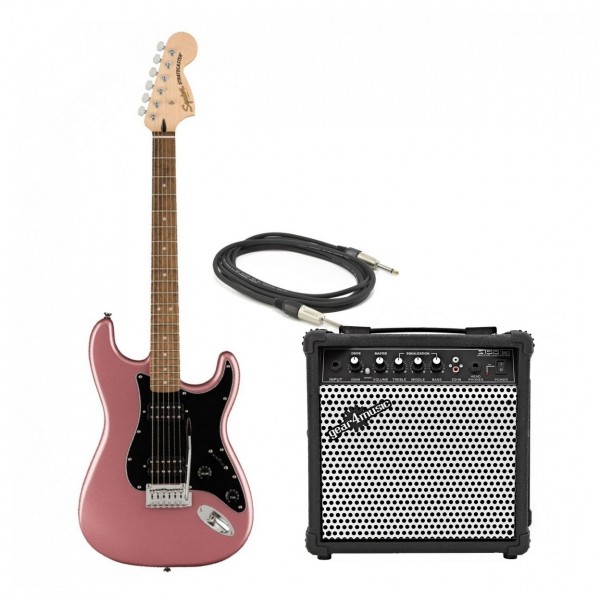 Squier Affinity Stratocaster HH, Burgundy Mist & 15W Guitar Amp