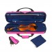 Tom and Will 4/4 Violin Gig Bag, Pink Open