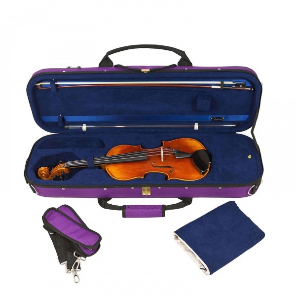 Tom and Will 4/4 Violin Case, Purple Open