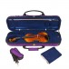 Tom and Will 4/4 Violin Case, Purple Open