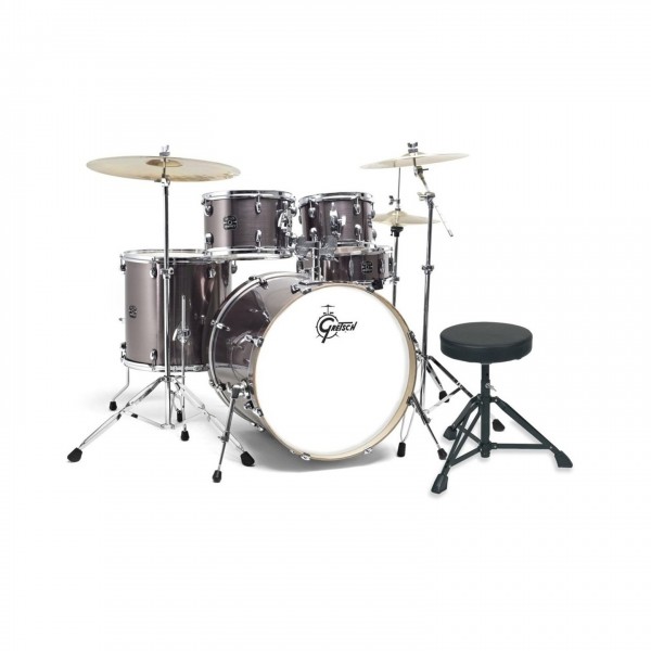 Gretsch Energy 22" Drum Kit w/ Hardware & Paiste 101 Set, Grey Steel