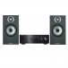 Yamaha A-S501 Amplifier Black with Bowers & Wilkins 607 S2 AE Bookshelf Speakers, Black Front View