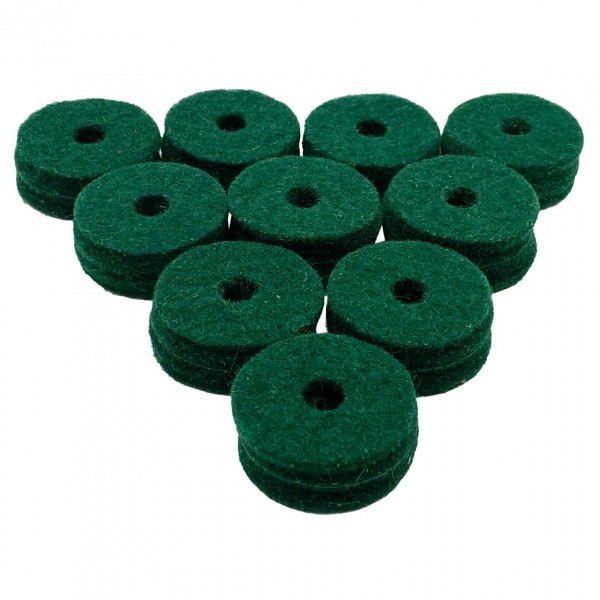 Ahead Green Wool Cymbal Felts, 10 Pack