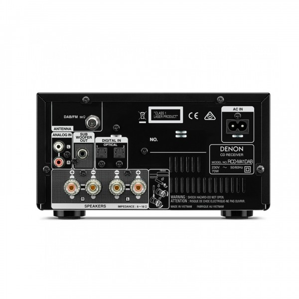 DISC. Denon RCD-M41 DAB Black Micro System with DALI Spektor 1