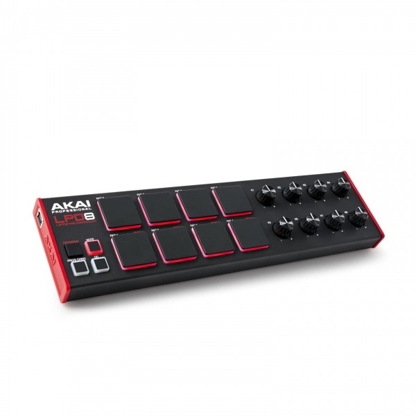 Akai Professional LPD8 Laptop Pad MIDI Controller - Angled, Right