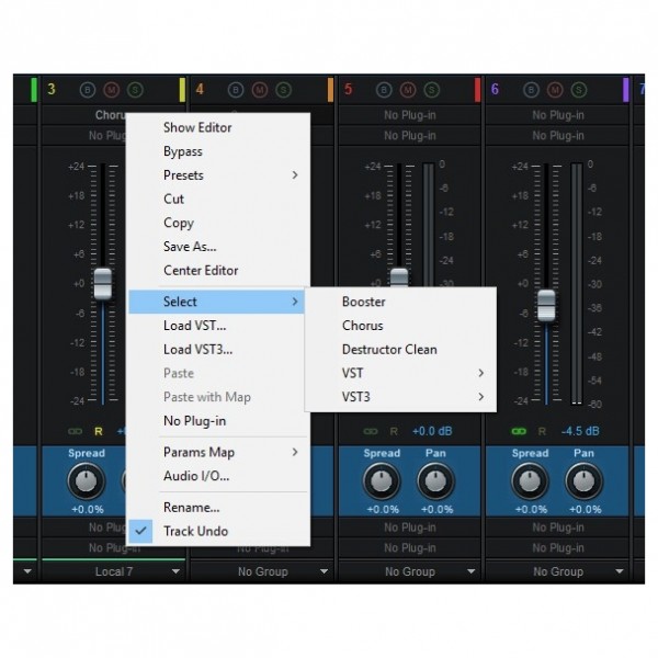 Blue Cat MB-7 Mixer - Menu