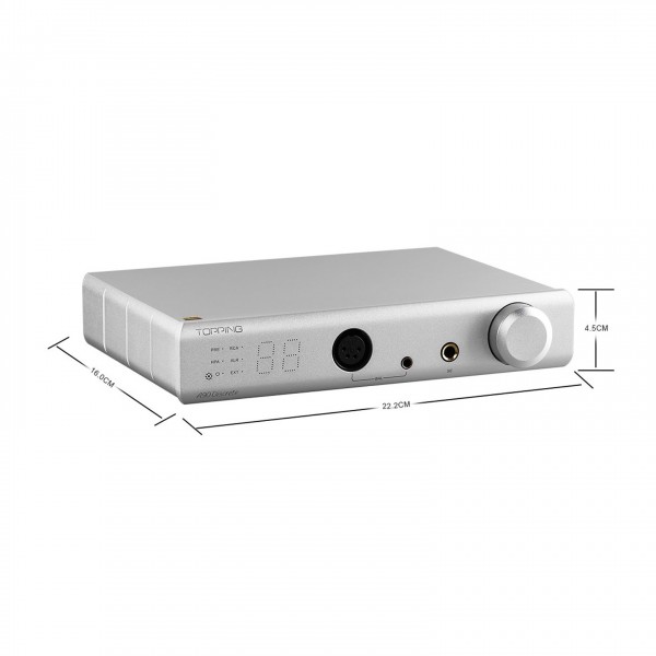 Topping A90D Headphone Amp, Silver dimensions chart