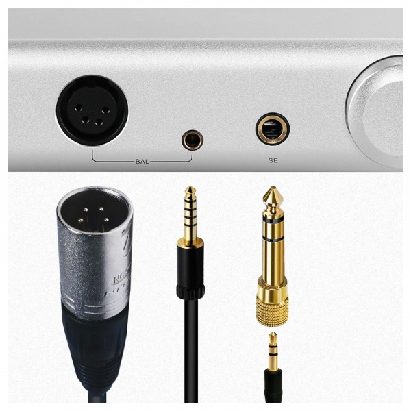 Topping A90D Headphone Amp, Silver headphones connections