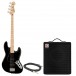 Squier Affinity Jazz Bass MN, Black & Eden EC10 50-Watt Bass Combo