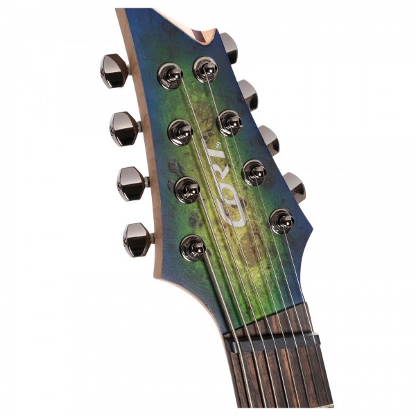 Cort KX508MS-II 8-String Multi-Scale, Marina Blue Burst headstock