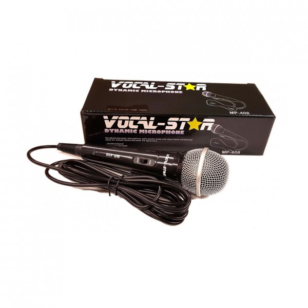 Vocal-Star MP408B Wired Karaoke Microphone, Black - Main