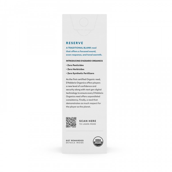 D'Addario Organic Reserve Bass Clarinet Reeds - Back