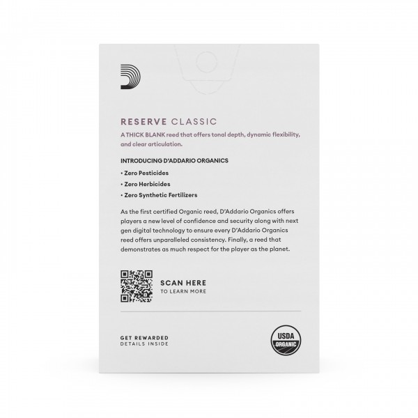 D'Addario Organic Reserve Classic Bb Clarinet Reeds 3.5